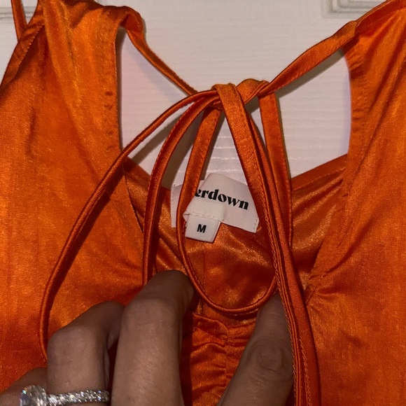 Superdown Ruched Orange Mini Dress - Picture 4 of 5